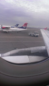 View from airplane, Belgrade Airport
